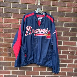 Atlanta Braves Vintage Majestic mid- weight half zip pullover EUC XL - very nice
